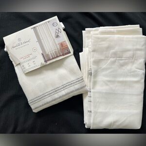 Hearth & Hand Off white w/ grey detail curtains